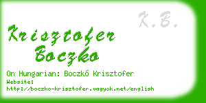 krisztofer boczko business card