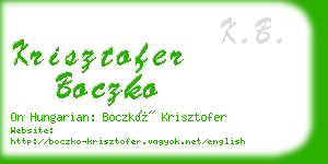 krisztofer boczko business card